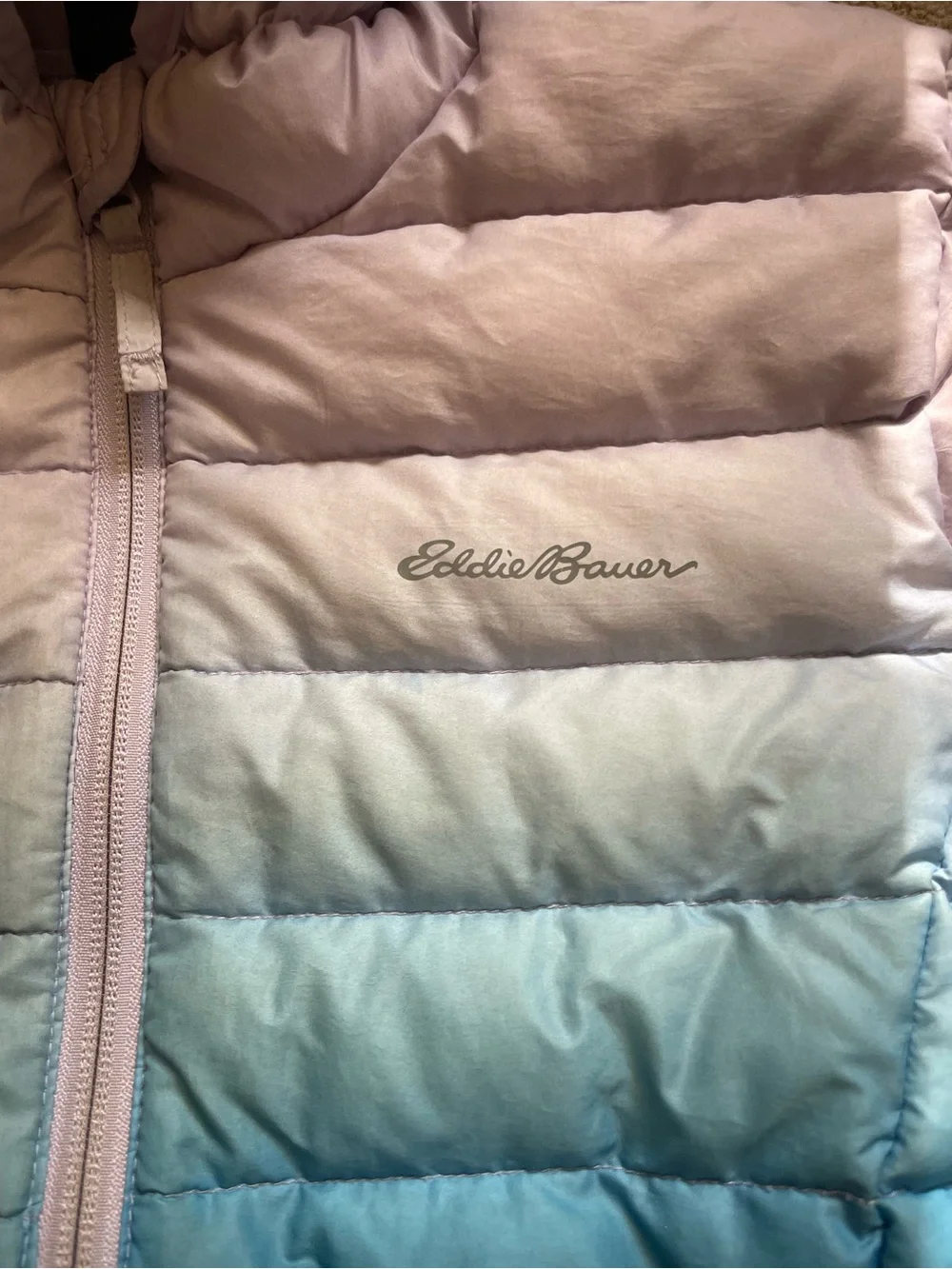 Girls 7/8 Eddie Bauer Ombre Puffer Jacket - Blue to Light Blue